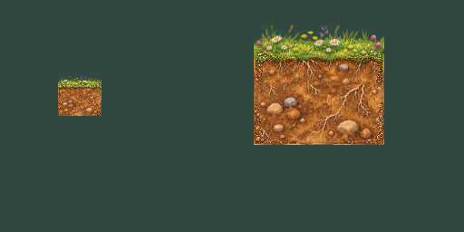 Current terrain with painted corner overlay samples