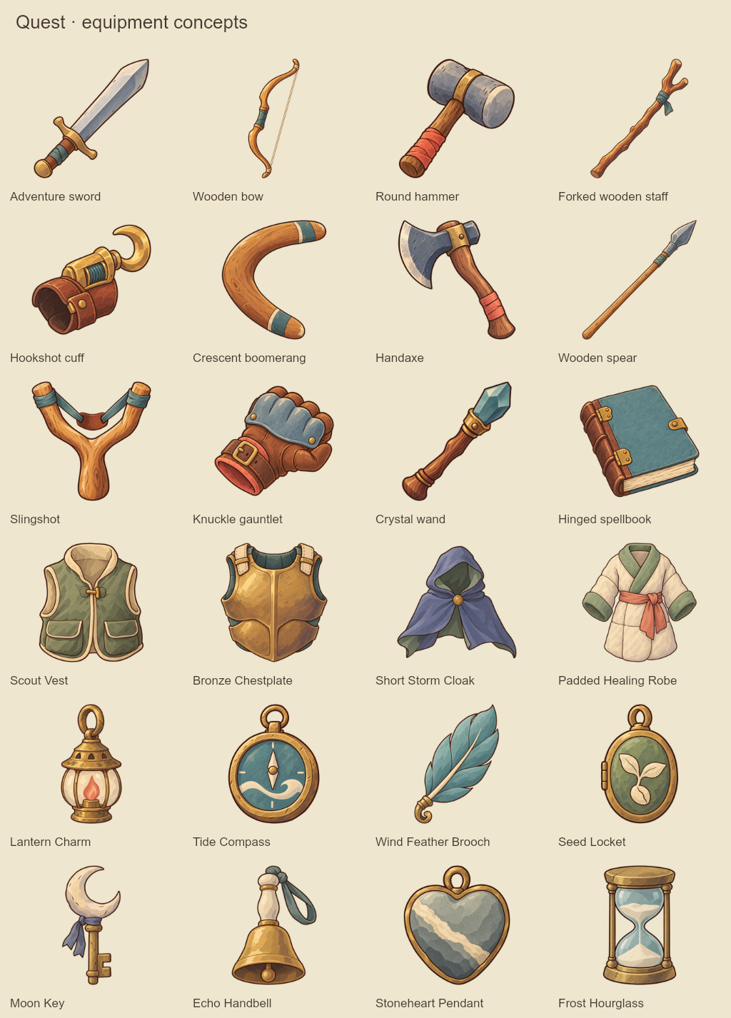 Twelve weapons, four armour designs and eight relics for our critters